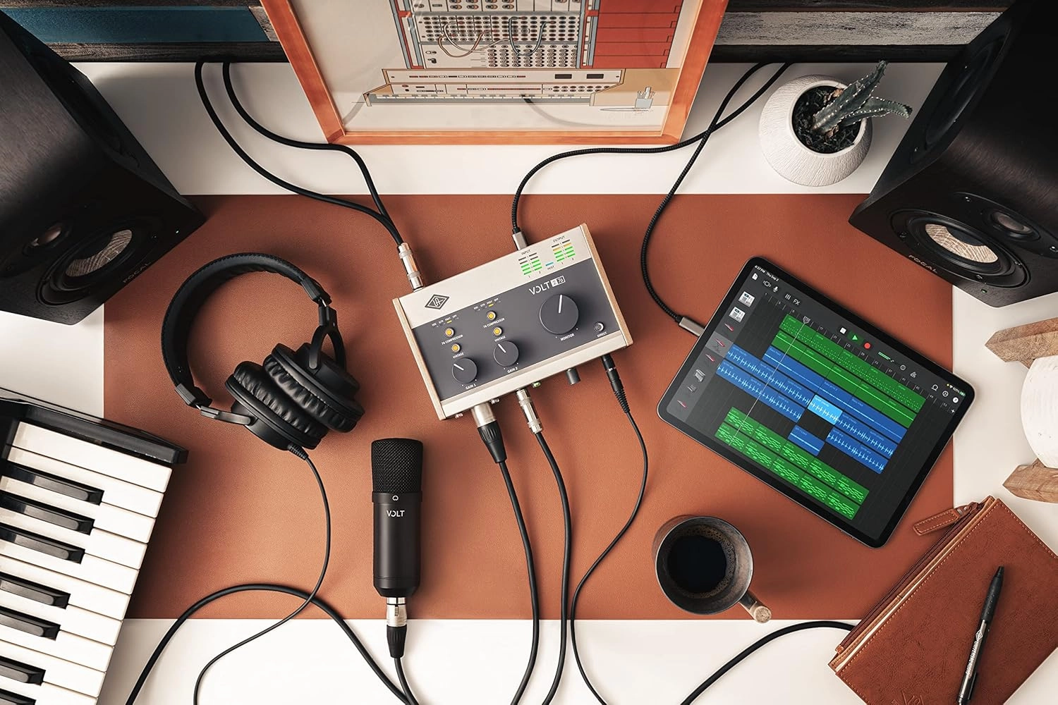 Universal Audio Volt 276 USB Recording Studio Bundle with Audio Interface, Headphones, and Microphone