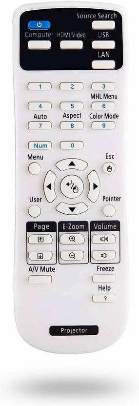 Universal Projector Remote Control for Epson Home Cinema, Powerlite, EB-, EX, VS, H, BrightLink, EMP- Series Projectors, 705HD 710HD 725HD 730HD 740HD 750HD 760HD 475Wi 536Wi 575Wi 585Wi 536Wi 595Wi home cinema system,5.1 home theater,surround sound packag