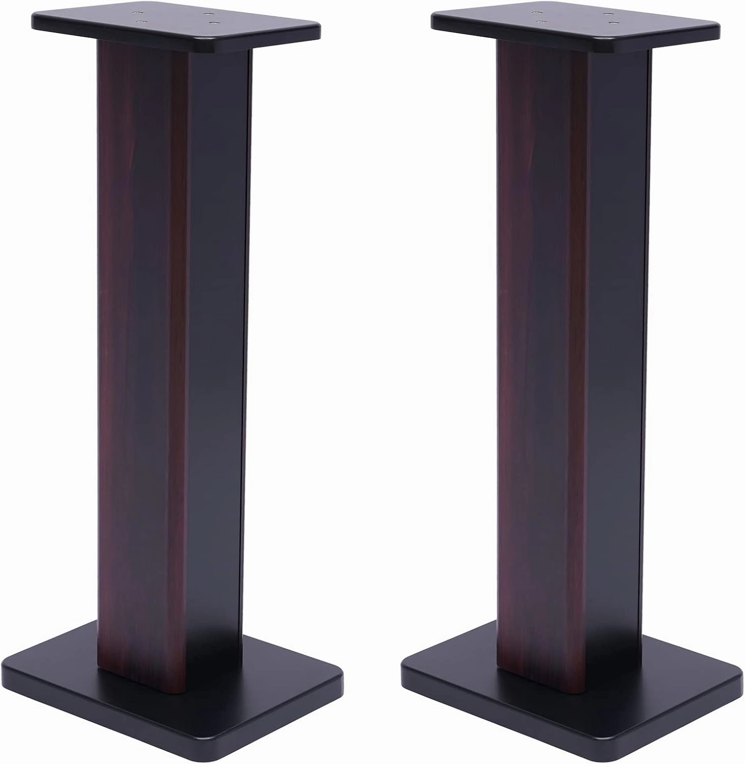 Universal Speaker Stand Pair, H28in Bookshelf Speaker Stands Holder Floor Standing for Surround Sound Studio Monitors Up to 33lbs, for Home Theater Living Room, Dark Brown