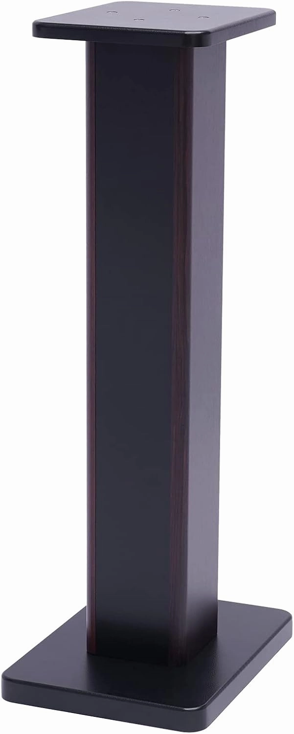 Universal Speaker Stand Pair, H28in Bookshelf Speaker Stands Holder Floor Standing for Surround Sound Studio Monitors Up to 33lbs, for Home Theater Living Room, Dark Brown