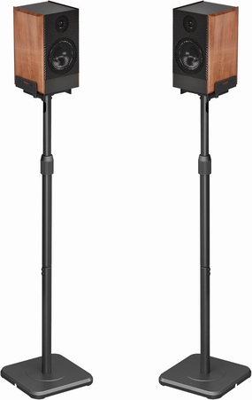 Universal Speaker Stands Pair, Height Adjustable from 33.8" to 44.4",11LBS Capacity,Surround Sound Speaker Stands, Compatible with Bose JBL Sony, Black, 2 Pack (Pair) speaker stands,monitor stands,floor speaker holders,