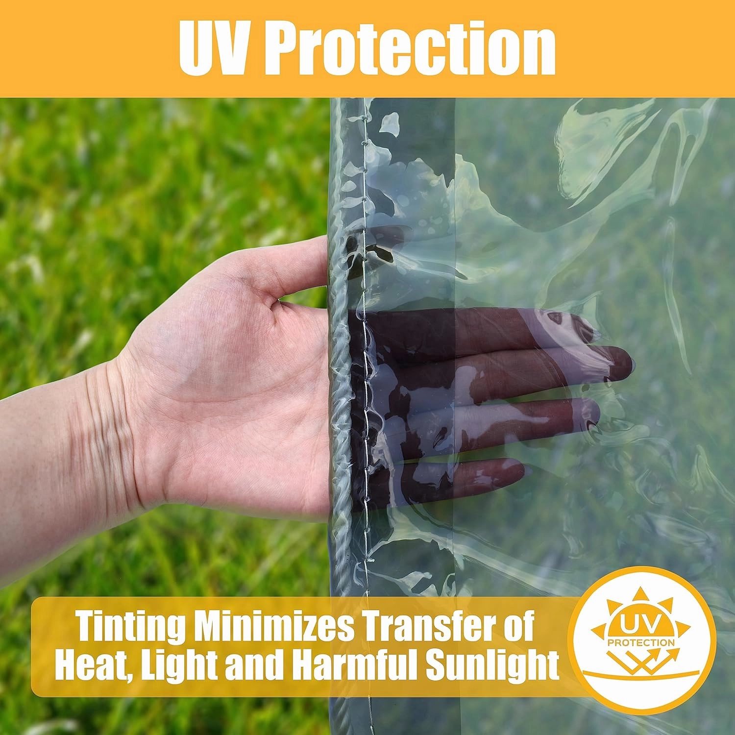 Universal Tinted Clear Forklift Cover - UV Protection Rain Cover - Heavy Duty Waterproof Vinyl - 50 x 40in