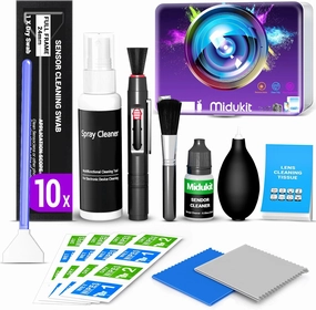 Updated Camera Lens and Sensor Cleaning Kit for Full Frame DSLR - 10x Swabs, Cleaner, and Essentials for Canon, Nikon, Sony record cleaning kit,vinyl cleaner,stylus brush set,