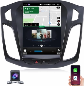 Upgrade 5GWiFi (4G RAM 64G ROM) Radio for Ford Focus 2012-2018 - Android 13 Car Stereo with Carplay/Android Auto 10.4 Inch IPS Touchscreen with GPS FM/AM SWC Bluetooth 1080P Backup Camera audio interface,USB interface,music recording input,