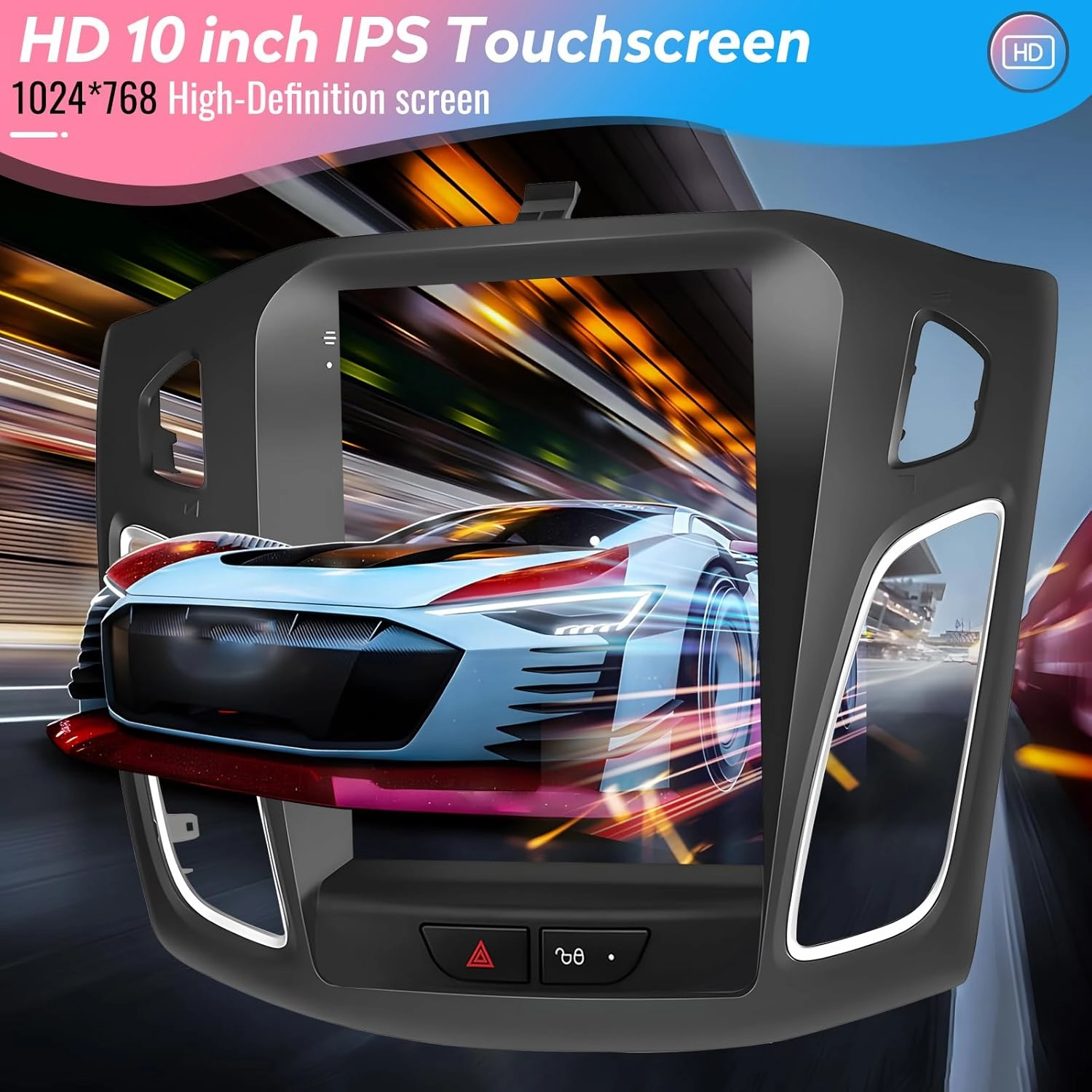 Upgrade 5GWiFi (4G RAM 64G ROM) Radio for Ford Focus 2012-2018 - Android 13 Car Stereo with Carplay/Android Auto 10.4 Inch IPS Touchscreen with GPS FM/AM SWC Bluetooth 1080P Backup Camera