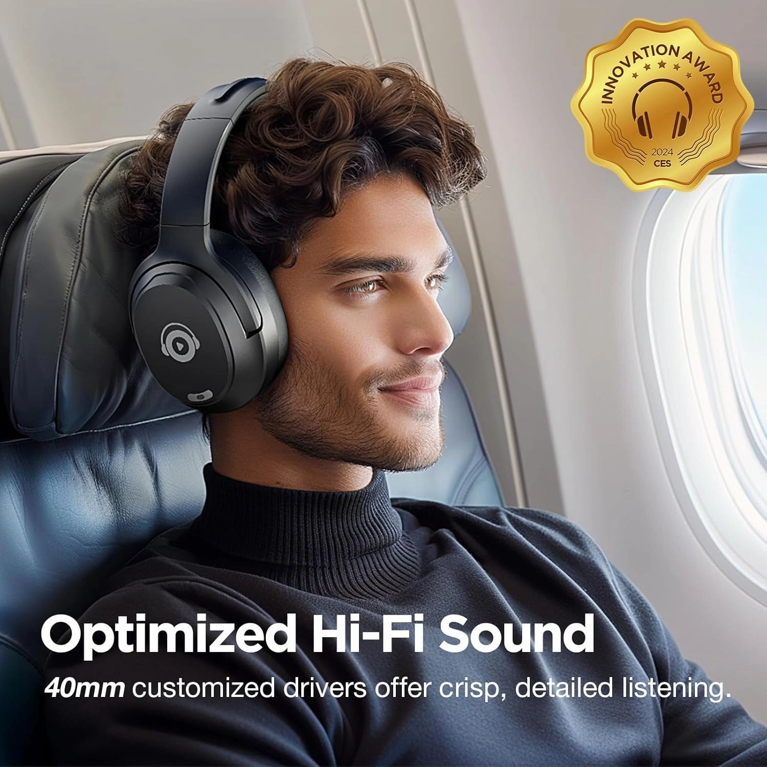 Upgrade ProLevel Hybrid Active Noise Cancelling Headphones with HD Sound, Wireless Bluetooth Headphones Over The Ear Unequaled Comfort, Vivid Deep Bass, for Home Office Travel Birthday Gift