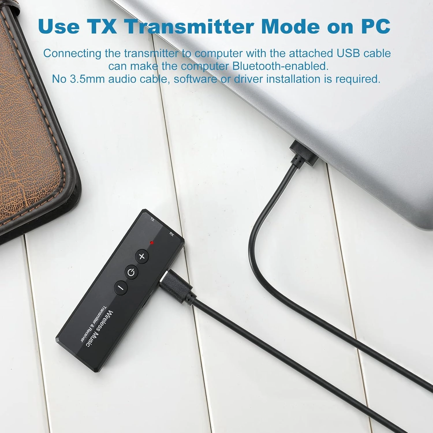 Upgraded Bluetooth 5.3 Transmitter Receiver 3-in-1, Isobel Wireless 3.5mm Audio Adapter for TV PC Headphones Home Sounds System Car/CD-Like Voice Enjoyment