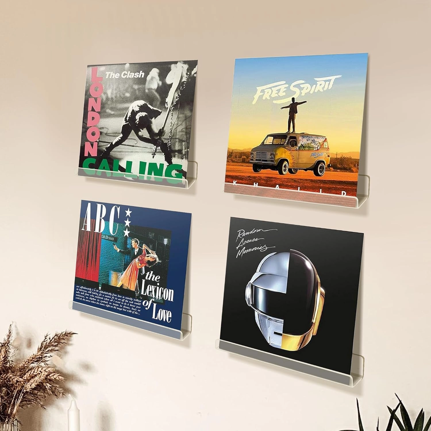 upsimples 12 Pack Vinyl Record Wall Mount Shelves, 12" Vinyl Holder for Album Record Storage & Display, Clear Acrylic Floating Shelves for Wall Decor, Kids Bookshelf, Magazine Rack, Picture Ledge