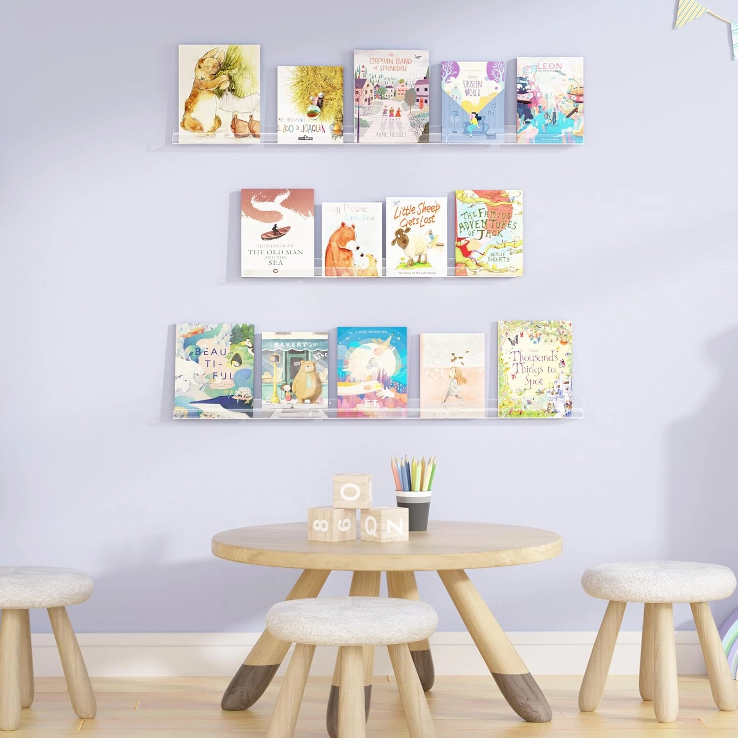 upsimples 12 Pack Vinyl Record Wall Mount Shelves, 12" Vinyl Holder for Album Record Storage & Display, Clear Acrylic Floating Shelves for Wall Decor, Kids Bookshelf, Magazine Rack, Picture Ledge