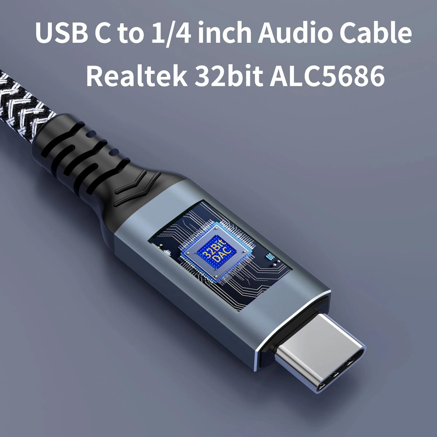 USB C to 1/4 inch Stereo Audio Cable 10ft, Realtek ALC5686 32Bit 384 KHz DAC, Type C to 1/4 Stereo Audio Cable Compatible for Smartphone,Tablet,Laptop, iPhone 15 and More