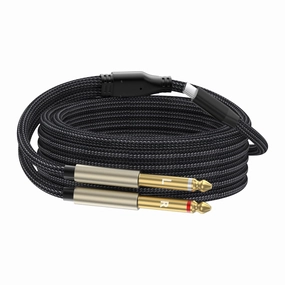 USB C to Dual 6.35mm 1/4 inch Stereo Splitter Y Cable, USB Type C to Dual 6.35mm 1/4 inch TS Audio Cord for Smartphone, Tablet, Laptop Link Amplifier, Mixing Console Mixer, Speaker, 6.6 FT mixer console,audio mixing desk,DJ console,