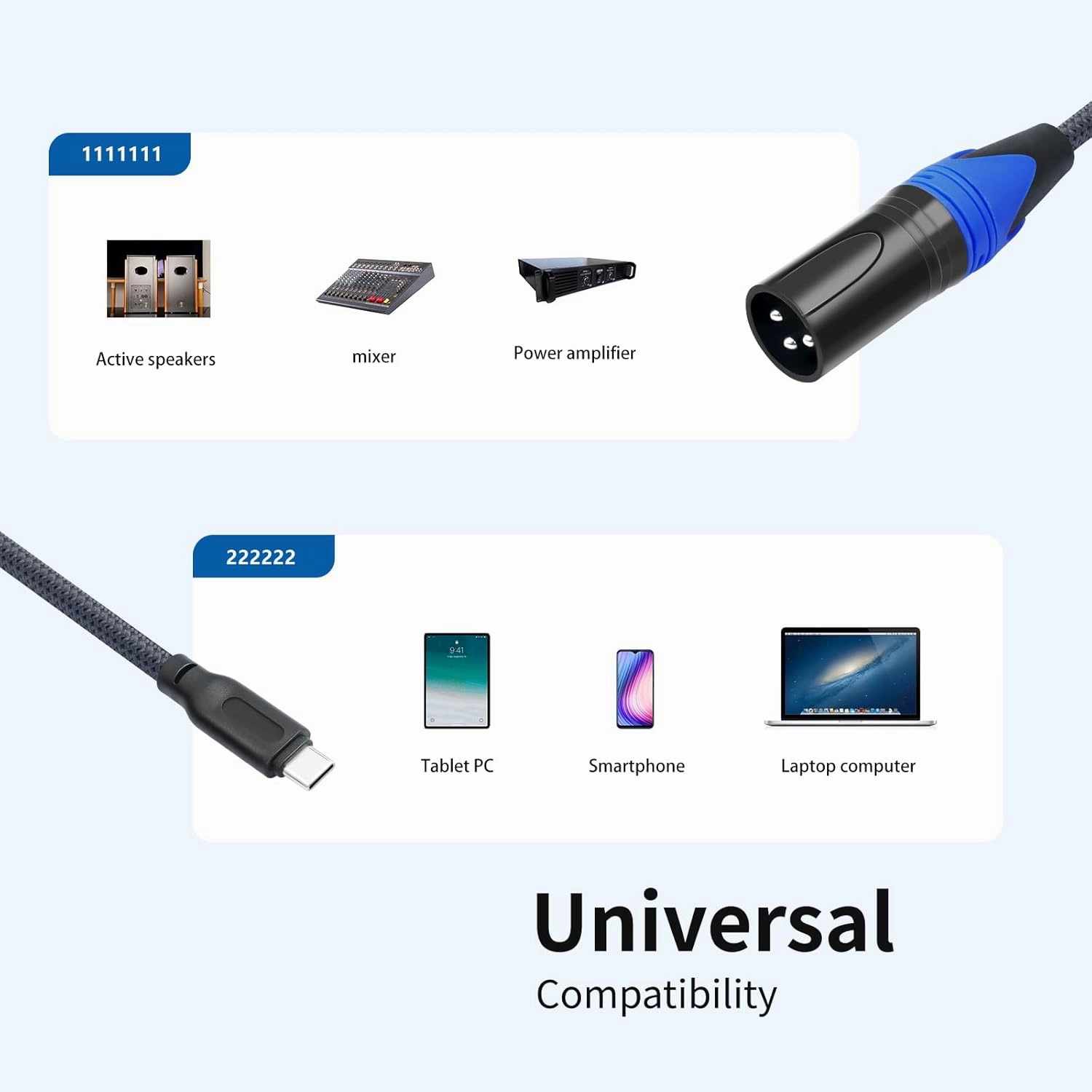 USB C to XLR Cable,13Ft XLR Male to USB C Converter Adapter,USB Type C to XL-R Male Output Stereo Cable for Amplifier, Speaker, Mixer Console, etc