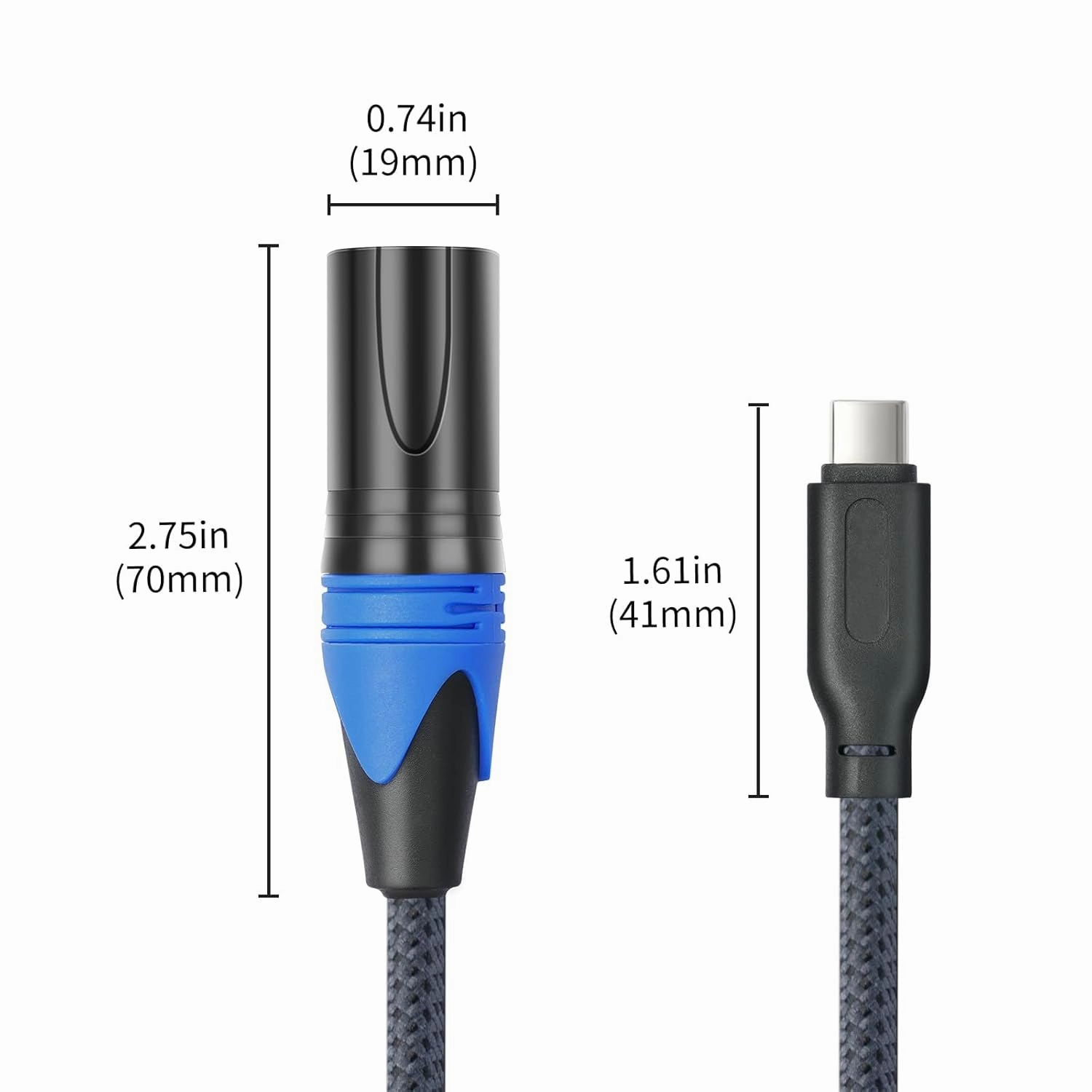 USB C to XLR Cable,13Ft XLR Male to USB C Converter Adapter,USB Type C to XL-R Male Output Stereo Cable for Amplifier, Speaker, Mixer Console, etc