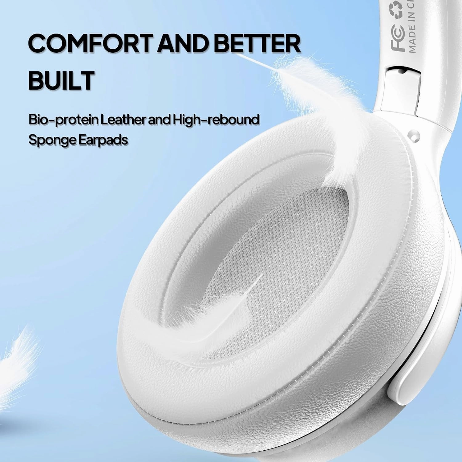 USB-C Wired Over-Ear Headphones with Mic, Premium Sound Quality, Noise-Isolating Ear Cups, Compatible with iPhone 15/16, Samsung S24/S23, Type-C Devices, with Carrying Pouch (White)