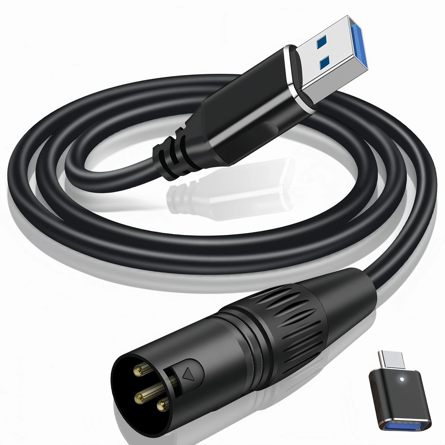 USB to XLR Cable,10 FT XLR to USB Audio Converter Cable,USB C to XL R Male Output Stereo Audio Cord for Amplifier, Speaker, Mixer Console ect mixer console,audio mixing desk,DJ console,