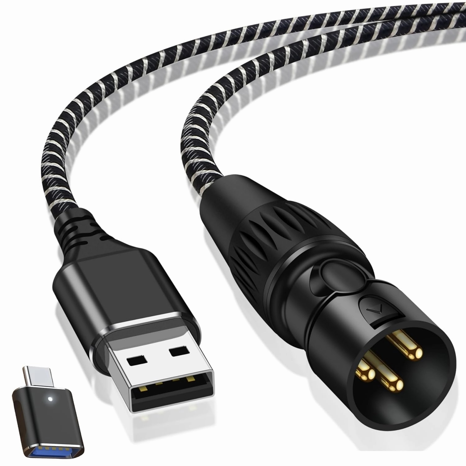 USB to XLR Cable,16.5FT USB A to XLR Audio Stereo Cable,USB C to XL Male Output Stereo Audio Cord for Amplifier, Speaker, Mixer Console ect mixer console,audio mixing desk,DJ console,