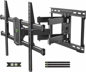 USX MOUNT Full Motion TV Wall Mount for 42-80 Inch TVs up to 132lbs, Wall Mount TV Bracket with Articulating Swivel Tilt Extension Leveling, Max VESA 600x400mm Fits 12/16" Wood Stud speaker wall mount,audio bracket,AV wall mounting,