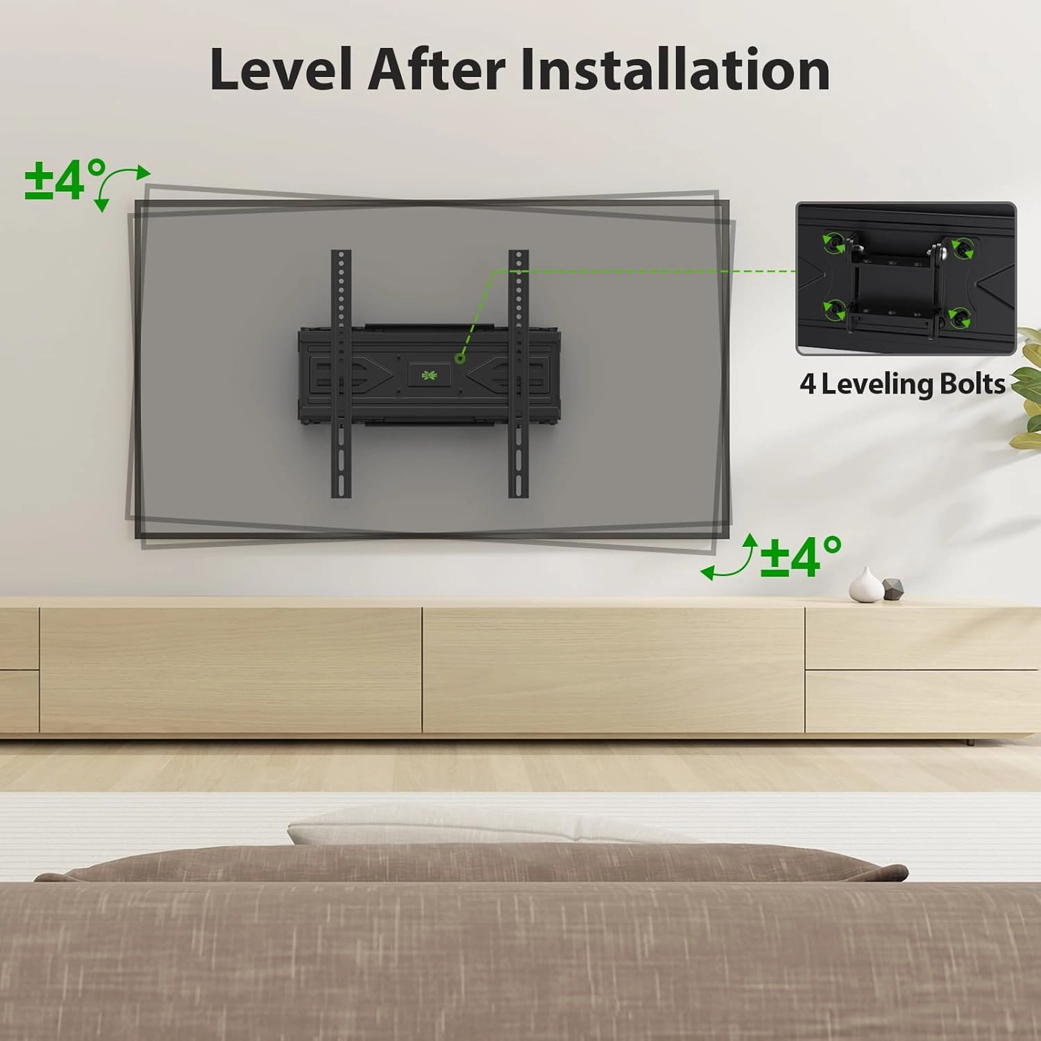 USX MOUNT Full Motion TV Wall Mount for Most 32-70 inch TVs up to 99 lbs, Wall Mount Bracket with Dual Articulating Arms, Swivel, Tilt, Max VESA 400x400mm, TV Mount Fits 12/16 Wood Studs