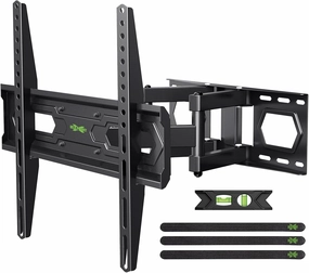 USX MOUNT TV Wall Mount for 32-65 inch Flat Screen/LED/4K up to 110lbs, Full Motion TV Mount Bracket with Swivel & Tilt Articulating Dual Arms, Max VESA 400x400mm, Fits 12/16" Wood Studs speaker wall mount,audio bracket,AV wall mounting,