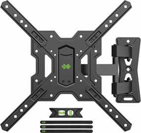 USX MOUNT UL Listed Full Motion TV Mount, Swivel Articulating Tilt TV Wall Mount for 26-55Inch LED, 4K, Wall Mount Bracket with VESA 400x400mm Up to 77lbs, Perfect Center Design -XMM006-1 speaker wall mount,audio bracket,AV wall mounting,
