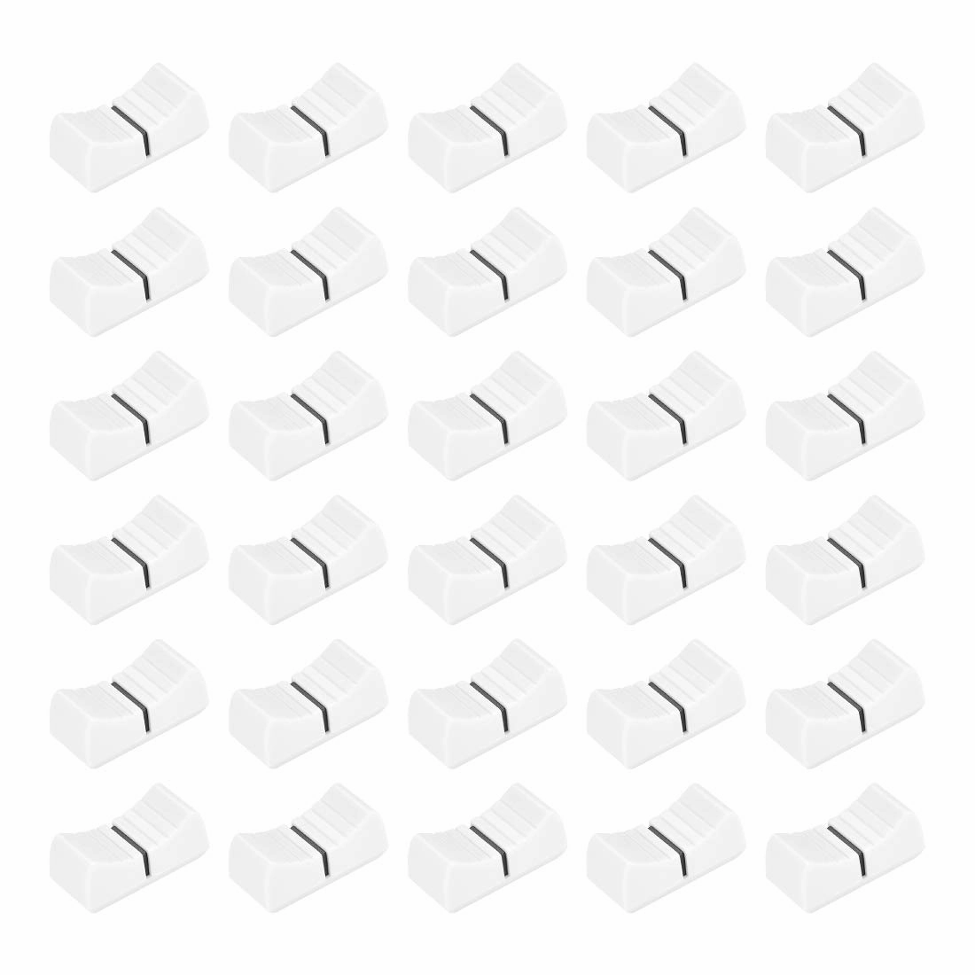 uxcell 24mmx11mmx10mm Console Mixer Slider Fader Knobs Replacement for Potentiometer White Knob Black Mark 30pcs mixer console,audio mixing desk,DJ console,