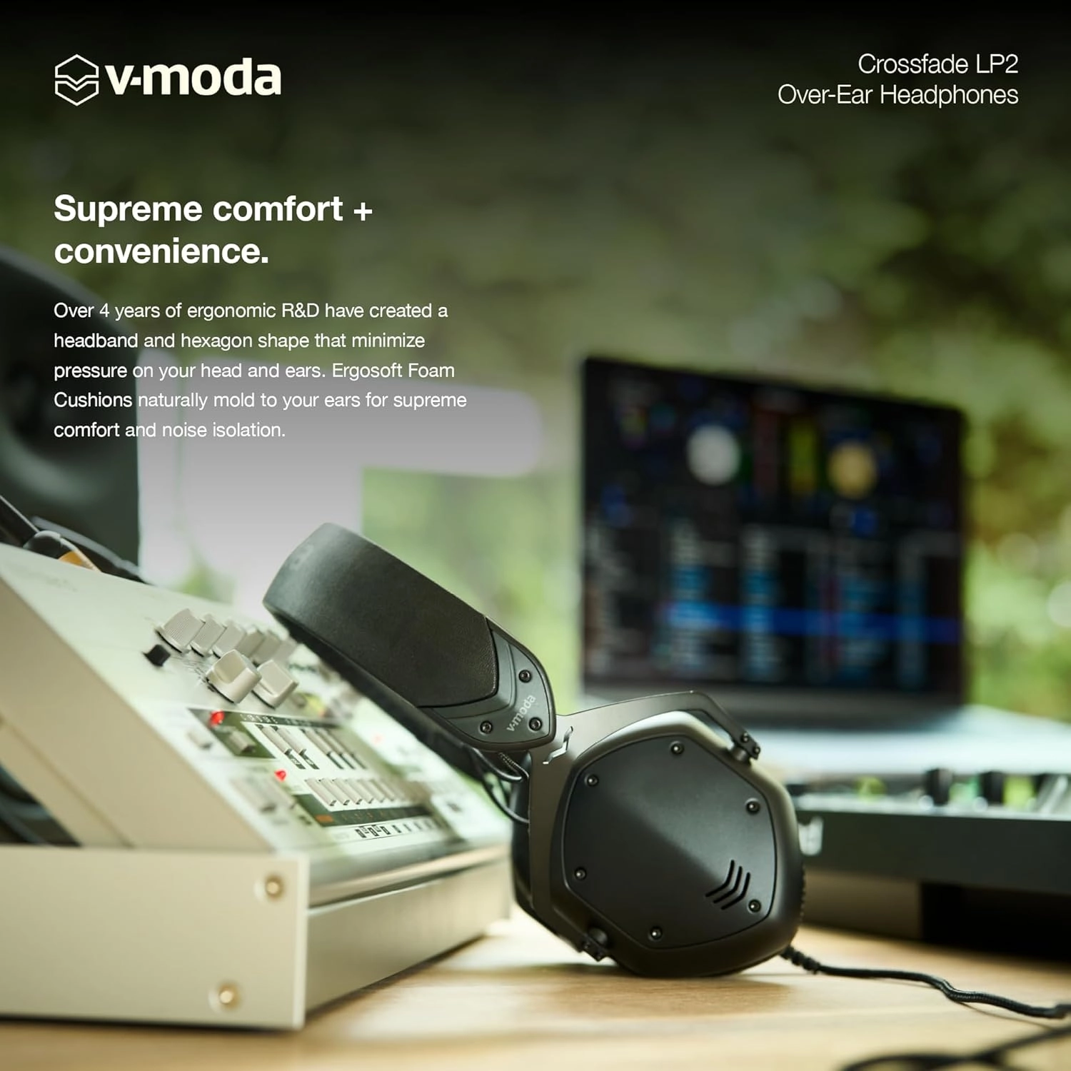 V-MODA Crossfade LP2 Vocal Limited Edition Over-Ear Noise-Isolating Metal Headphone - Matte Black