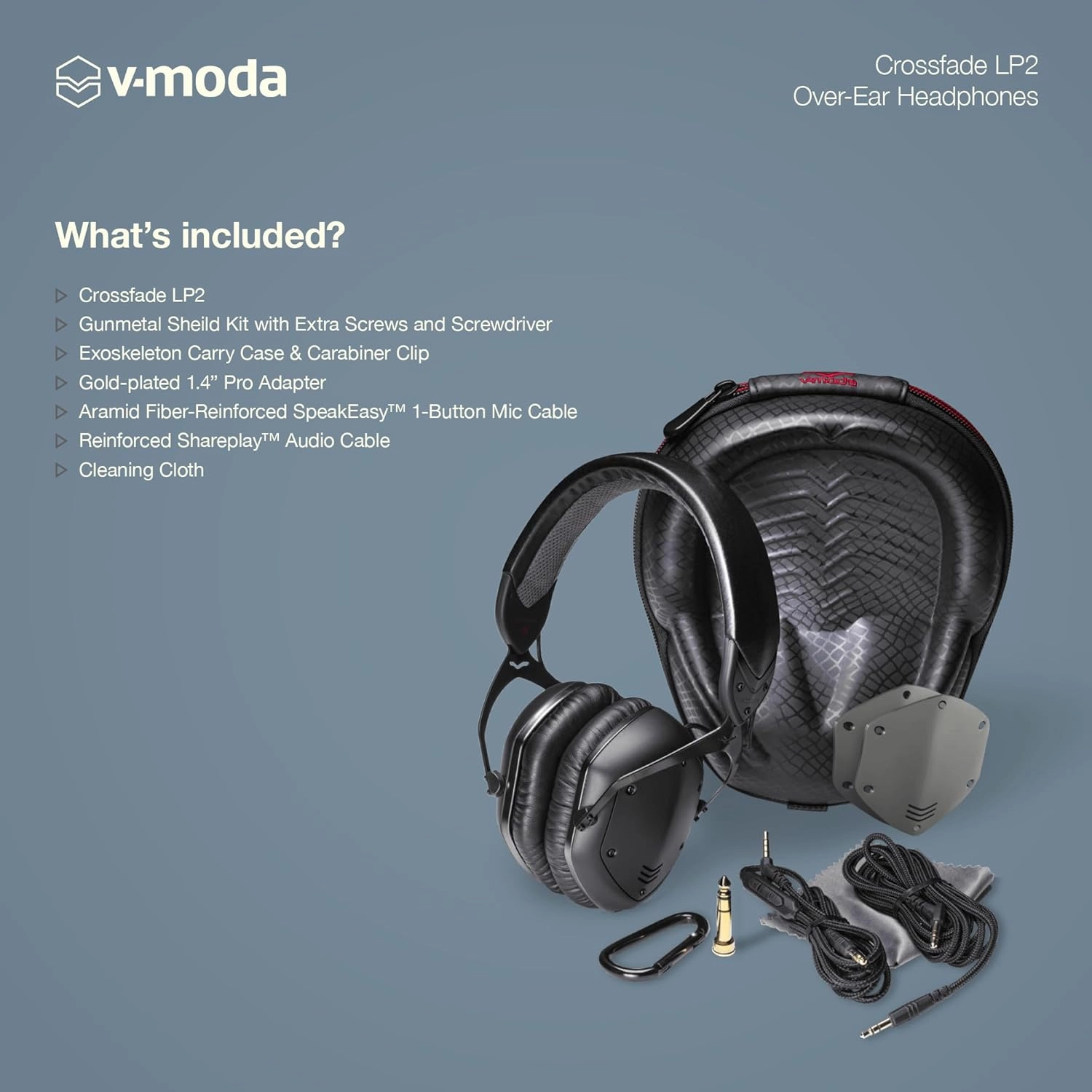 V-MODA Crossfade LP2 Vocal Limited Edition Over-Ear Noise-Isolating Metal Headphone - Matte Black
