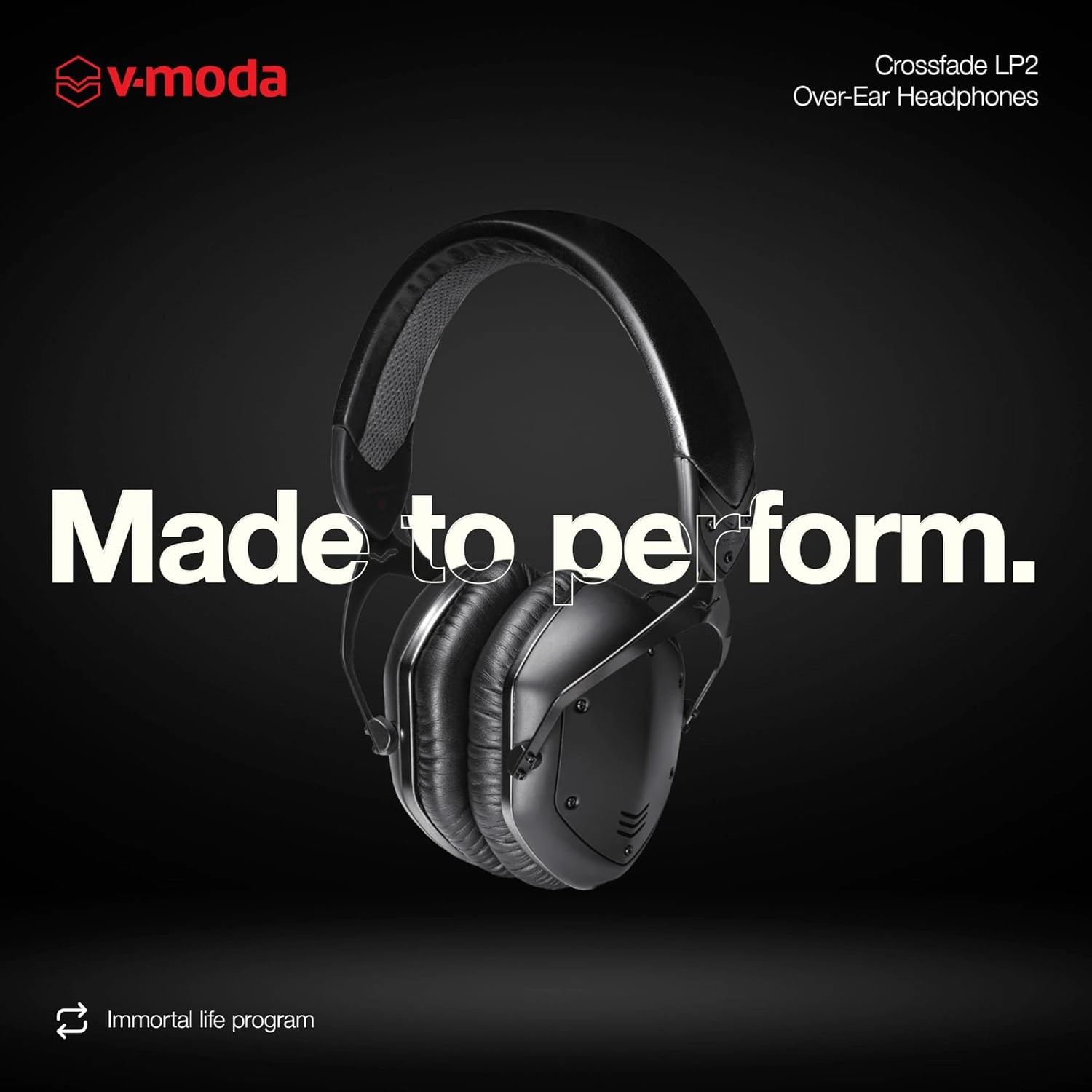 V-MODA Crossfade LP2 Vocal Limited Edition Over-Ear Noise-Isolating Metal Headphone - Matte Black