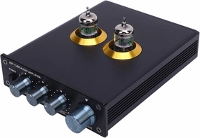 Vacuum Tube Phono Preamp Aluminum Alloy HiFi Stereo Preamplifier with Volume Bass Treble Control (US Plug) phono preamp,turntable amplifier,record player preamp,