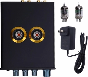 Vacuum Tube Phono Preamplifier With Low Ground Noise, Built In Output Protecting Circuit For Hifi Stereo Head Amplifier (US Plug) phono preamp,turntable amplifier,record player preamp,