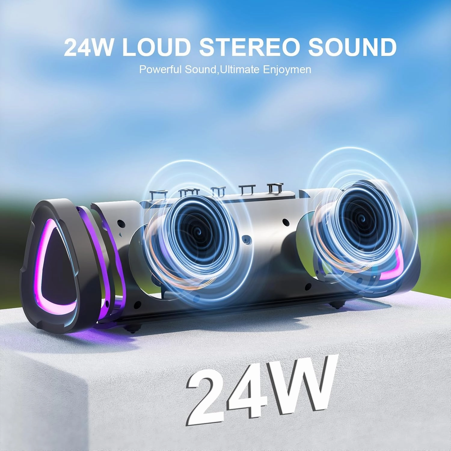 Vanzon Bluetooth Speakers, V40 Portable Wireless Speaker V5.0 with 24W Loud Stereo Sound, 24H Playtime, TWS & IPX7 Waterproof, Suitable for Travel, Home and Outdoors