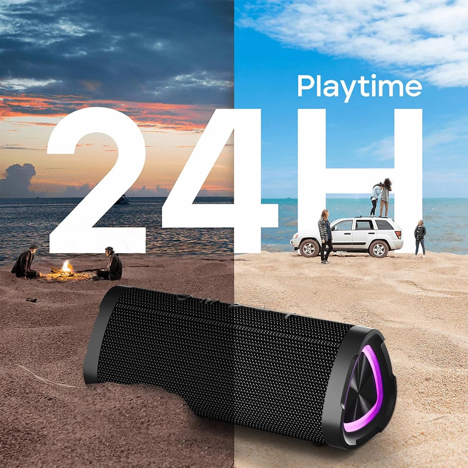 Vanzon Bluetooth Speakers, V40 Portable Wireless Speaker V5.0 with 24W Loud Stereo Sound, 24H Playtime, TWS & IPX7 Waterproof, Suitable for Travel, Home and Outdoors