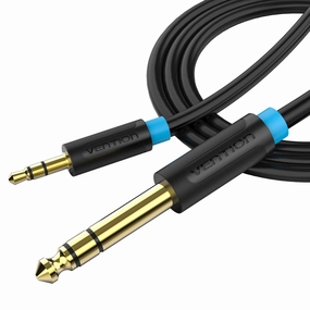 Vention 1/8" to 1/4" Male to Male Stereo Cable 3.5mm TRS to 6.35mm Audio Cable Guitar to Aux Male Cord for Cellphone, Amplifiers, Guitar, Laptop, Home Theater Devices, Speaker (2M/6ft) home cinema system,5.1 home theater,surround sound package,