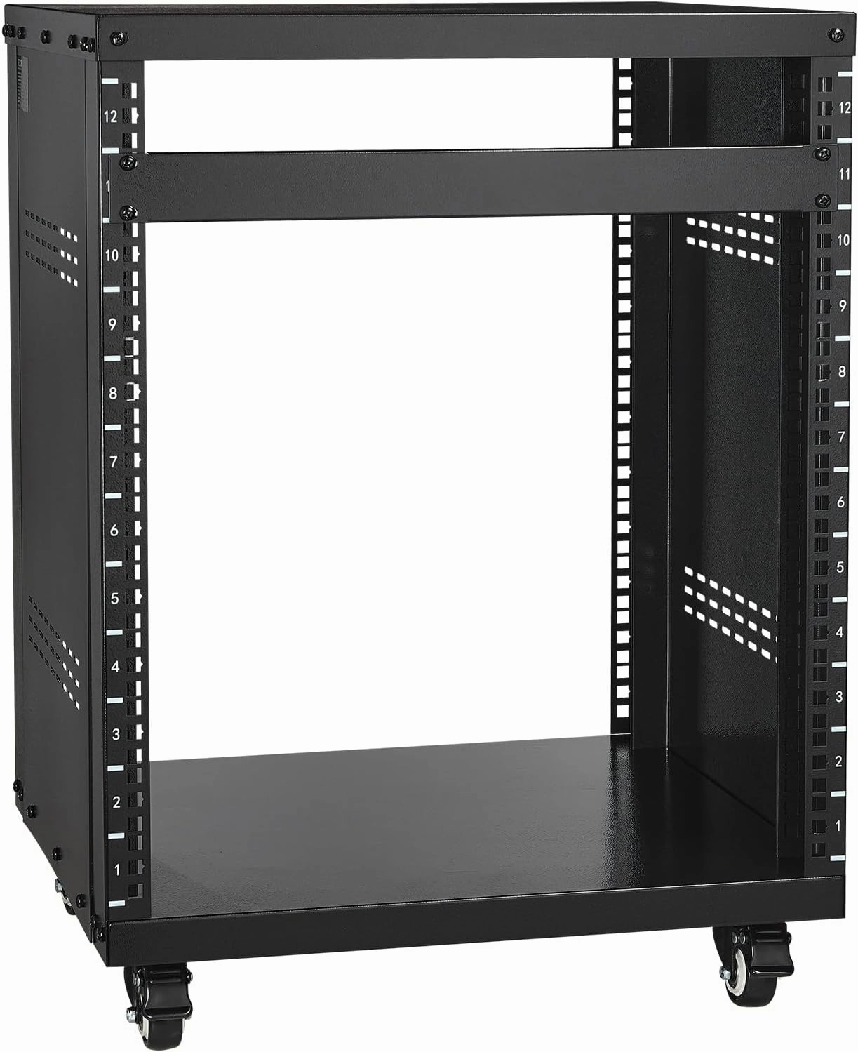 VEVOR 12U AV Rack Stand, Server Rack Cabinet, Network Stereo Recording Studio Rack with Lockable Caster Wheels, Special Vents for 19" Audio Video Musical & IT Equipment Mounting, 500 lbs Capacity music server,hi-fi media server,digital audio stora