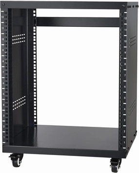 VEVOR 12U AV Rack Stand with Caster Wheels, Component Rack Cabinet Recording Studio Racks, Removable Side Panels, Universal Network Server Case, Special Vents for 19'' Audio Video Rack Mounting audio rack,hi-fi component stand,media shelf,