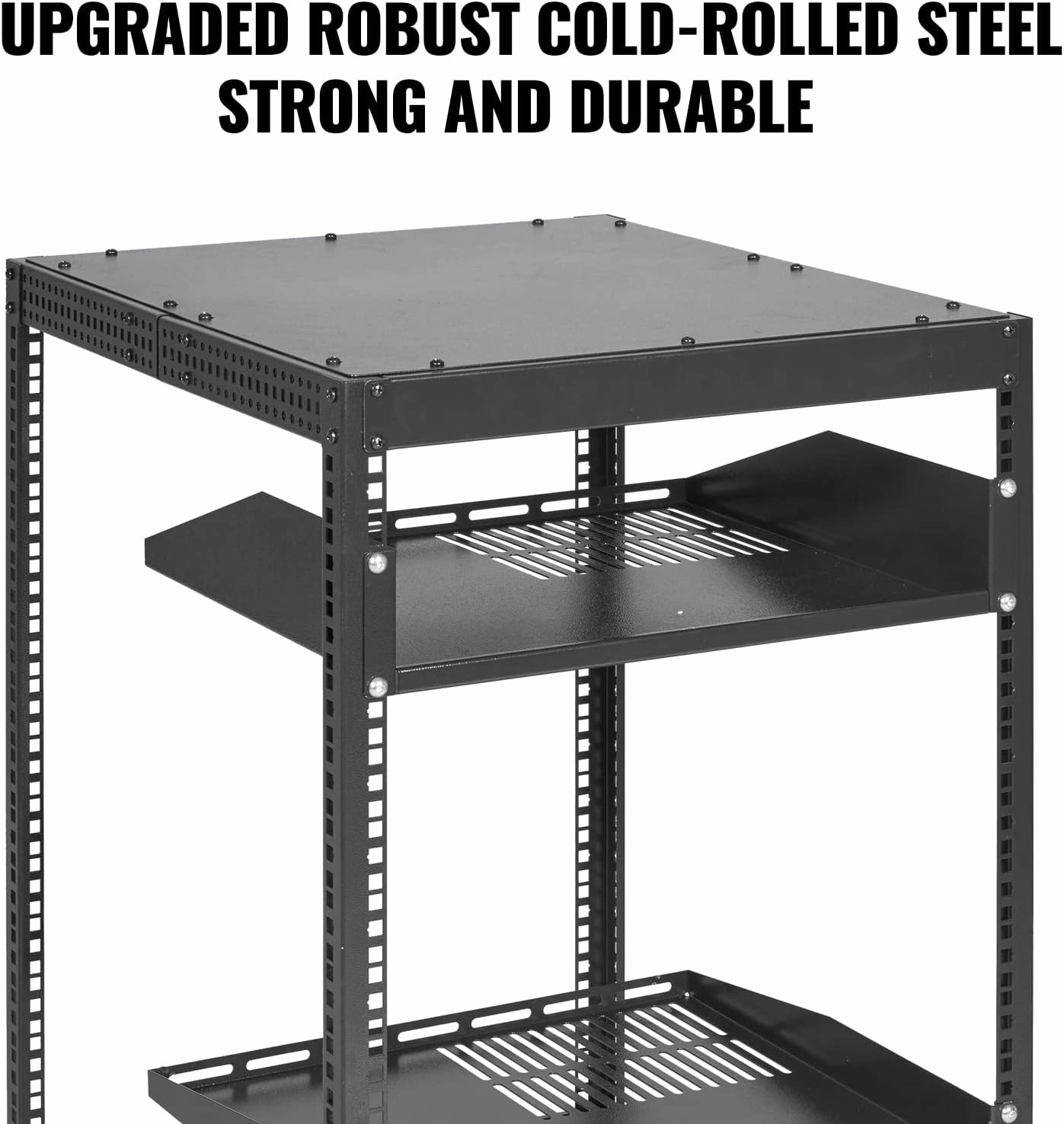VEVOR 20U Open Frame Server Rack, 23''-40'' Adjustable Depth, Free Standing or Wall Mount Network Server Rack, 4 Post AV Rack with Casters, Holds All Your Networking IT Equipment AV Gear Router Modem