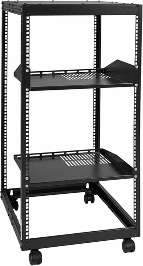 VEVOR 20U Open Frame Server Rack, 23''-40'' Adjustable Depth, Free Standing or Wall Mount Network Server Rack, 4 Post AV Rack with Casters, Holds All Your Networking IT Equipment AV Gear Router Modem audio rack,hi-fi component stand,media shelf,