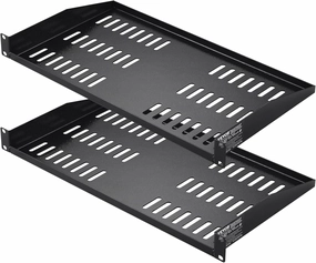VEVOR 2PCS 1U Server Rack Shelf, Universal Vented Rack Mount Cantilever Tray for 19 inch Network Equipment Rack & Cabinet, 10" Deep Rack Mount Shelf, Weight Capacity 50 lbs Wall Mount Rack Shelf rackmount gear,audio rack equipment,studio rackmount