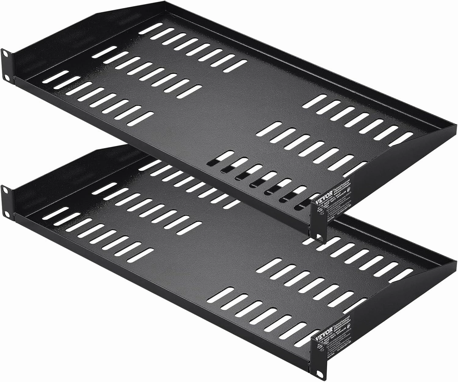 VEVOR 2PCS 1U Server Rack Shelf, Universal Vented Rack Mount Cantilever Tray for 19 inch Network Equipment Rack & Cabinet, 10" Deep Rack Mount Shelf, Weight Capacity 50 lbs Wall Mount Rack Shelf rackmount gear,audio rack equipment,studio rackmount