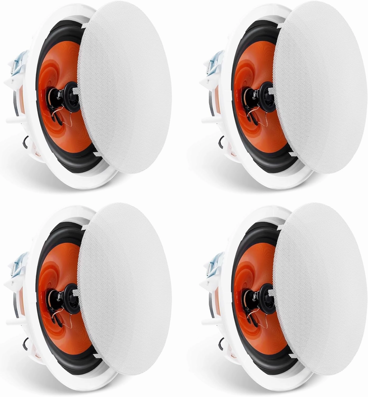 VEVOR 4 PCs 8 Inch in Ceiling Speakers, 100-Watts, Flush Mount Ceiling & in-Wall Speakers System with 8" Woofer,1" Tweeter, for Home Kitchen Living Room Bedroom or Covered Outdoor Porches soundbar,TV speaker bar,home theater soundbar,