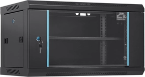 VEVOR 6U Wall Mount Network Server Cabinet, 15.5'' Deep, Server Rack Cabinet Enclosure, 200 lbs Max. Ground-Mounted Load Capacity, with Locking Glass Door Side Panels, for IT Equipment, A/V Devices equipment cabinet,AV gear cabinet,component enclosure,