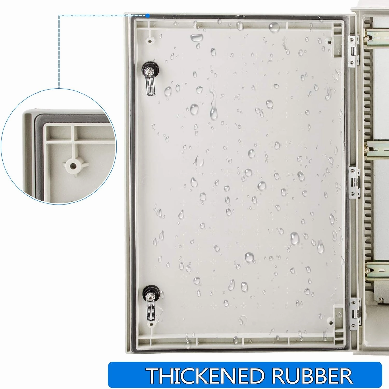 VEVOR Fiberglass Enclosure 23.6 x 15.7 x 9.1" Electrical Enclosure Box NEMA 3X Electronic Equipment Enclosure Box IP65 Weatherproof Wall-Mounted Electrical Enclosure With Hinges & Quarter-Turn Latches