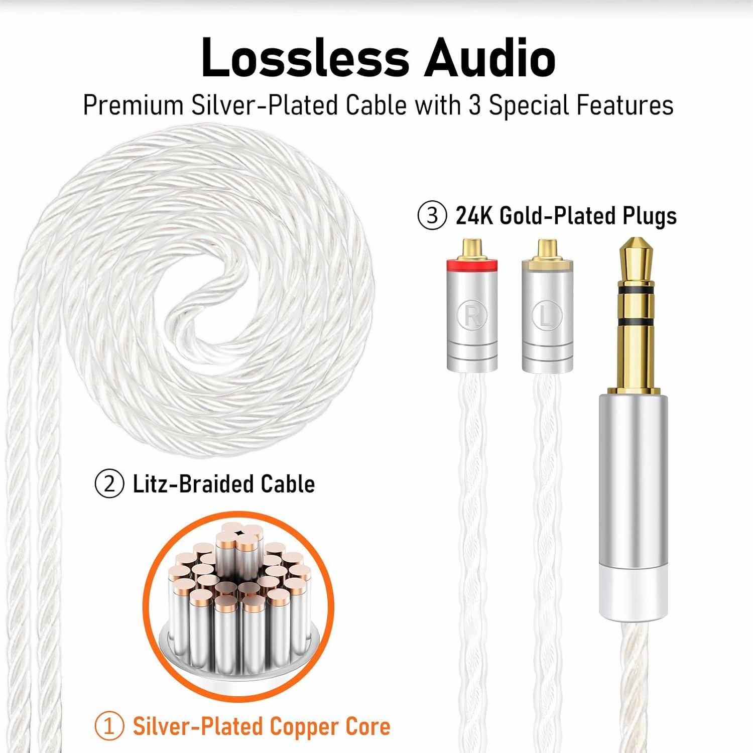 Vibes 202 Wired Earbuds - HiFi in Ear Monitor Headphones  Professional Noise-Isolating Ear Buds - Clear Sound, Deep Bass & Comfort-Fit IEM Earphones - MMCX to 3.5mm, Silver Plated Cord, Carrying Case