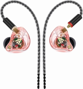 Vibes 202 Wired Earbuds - HiFi in Ear Monitor Headphones  Professional Noise-Isolating Ear Buds - Clear Sound, Deep Bass & Comfort-Fit IEM Earphones - MMCX to 3.5mm, Silver Plated Cord, Carrying Case in-ear monitors,hi-fi IEMs,studio earphones,