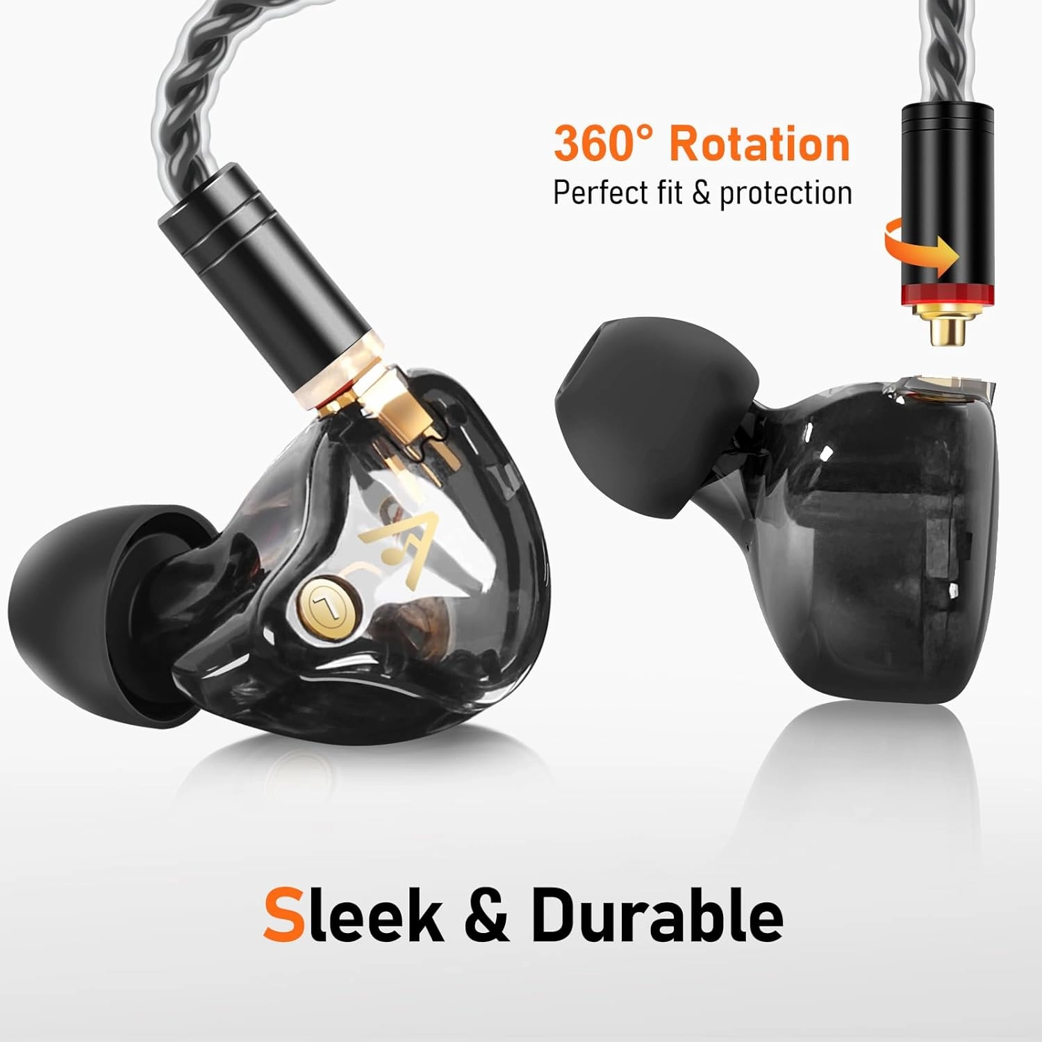 Vibes 202 Wired Earbuds - HiFi in Ear Monitor Headphones  Professional Noise-Isolating Ear Buds - Clear Sound, Deep Bass & Comfort-Fit IEM Earphones - MMCX to 3.5mm, Silver Plated Cord, Carrying Case