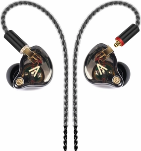 Vibes 202 Wired Earbuds - HiFi in Ear Monitor Headphones  Professional Noise-Isolating Ear Buds - Clear Sound, Deep Bass & Comfort-Fit IEM Earphones - MMCX to 3.5mm, Silver Plated Cord, Carrying Case in-ear monitors,hi-fi IEMs,studio earphones,