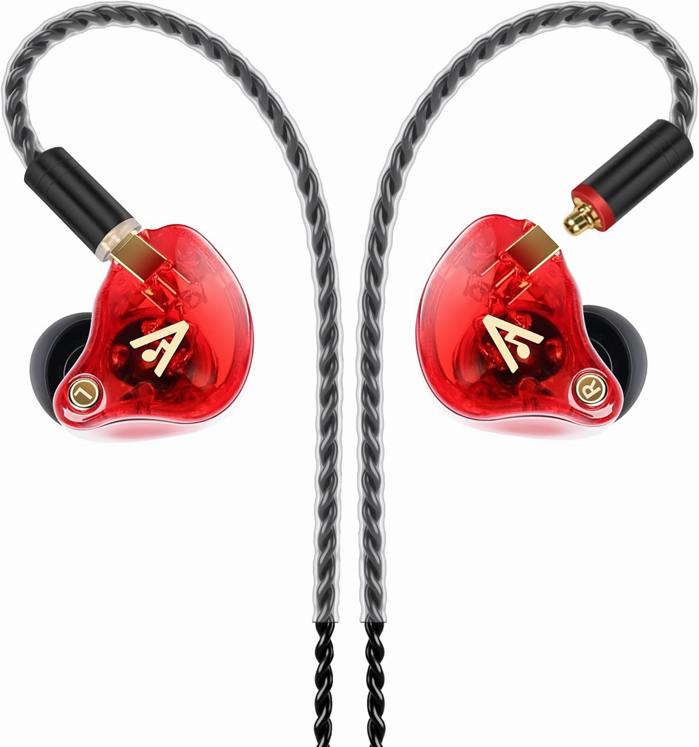 Vibes 202 Wired Earbuds - HiFi in Ear Monitor Headphones  Professional Noise-Isolating Ear Buds - Clear Sound, Deep Bass & Comfort-Fit IEM Earphones - MMCX to 3.5mm, Silver Plated Cord, Carrying Case in-ear monitors,hi-fi IEMs,studio earphones,