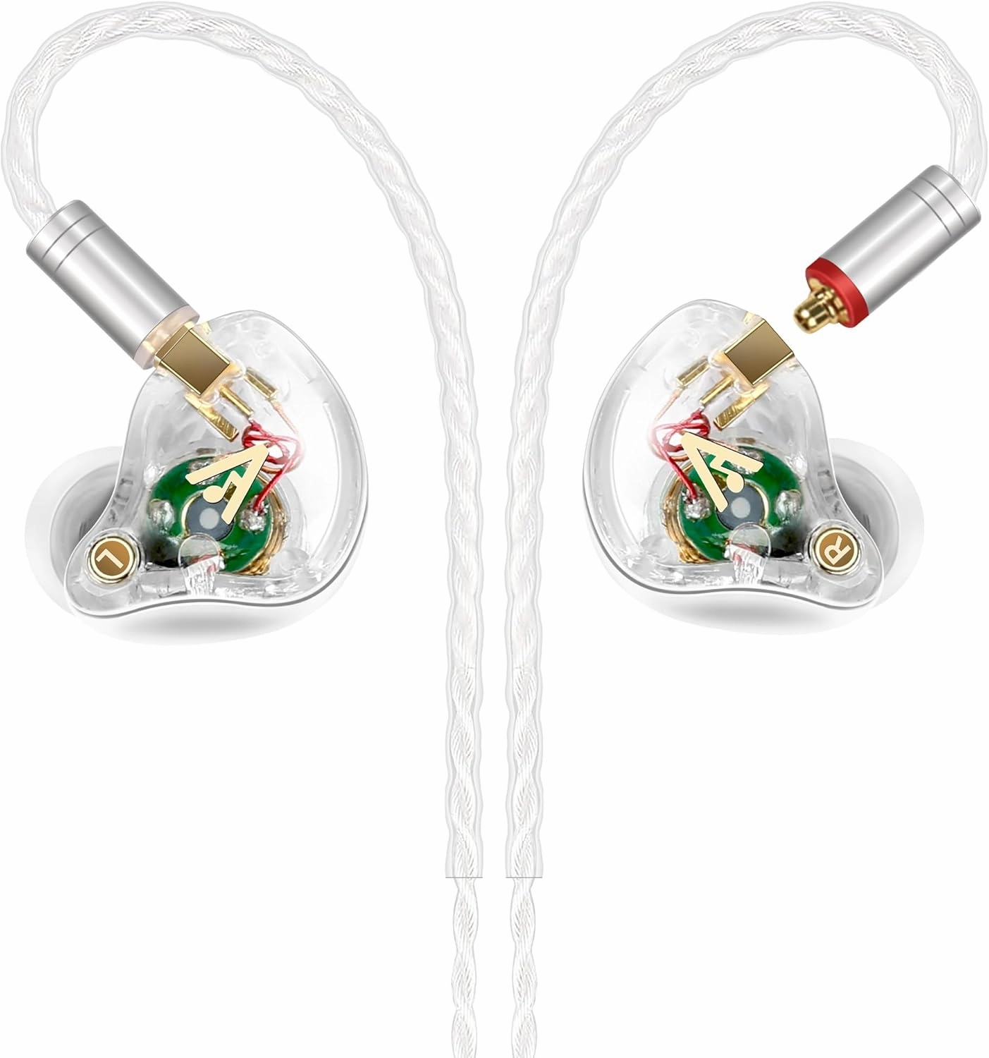 Vibes 202 Wired Earbuds - HiFi in Ear Monitor Headphones  Professional Noise-Isolating Ear Buds - Clear Sound, Deep Bass & Comfort-Fit IEM Earphones - MMCX to 3.5mm, Silver Plated Cord, Carrying Case in-ear monitors,hi-fi IEMs,studio earphones,