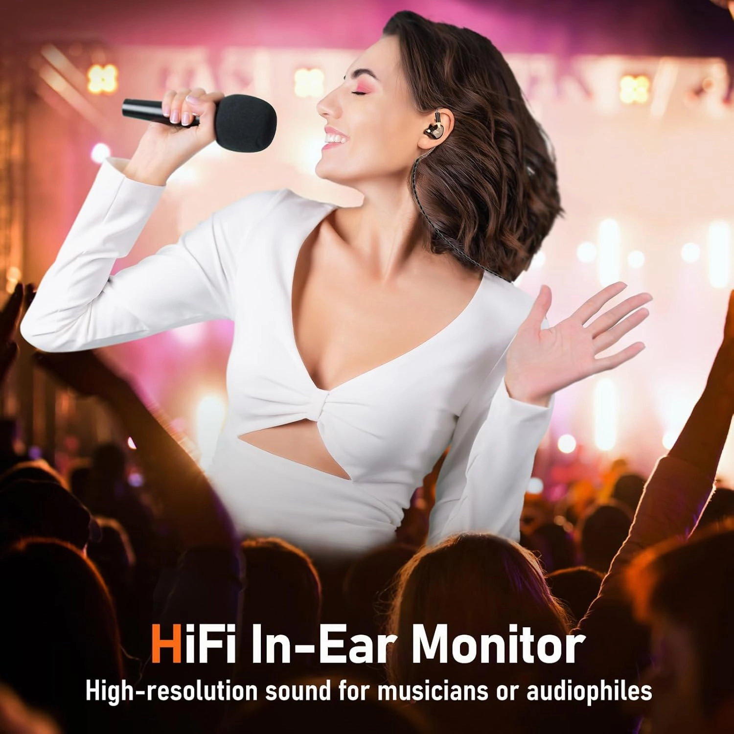 Vibes 202 Wired Earbuds - HiFi in Ear Monitor Headphones  Professional Noise-Isolating Ear Buds - Clear Sound, Deep Bass & Comfort-Fit IEM Earphones - MMCX to 3.5mm, Silver Plated Cord, Carrying Case