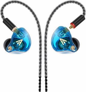 Vibes 202 Wired Earbuds - HiFi in Ear Monitor Headphones  Professional Noise-Isolating Ear Buds - Clear Sound, Deep Bass & Comfort-Fit IEM Earphones - MMCX to 3.5mm, Silver Plated Cord, Carrying Case in-ear monitors,hi-fi IEMs,studio earphones,